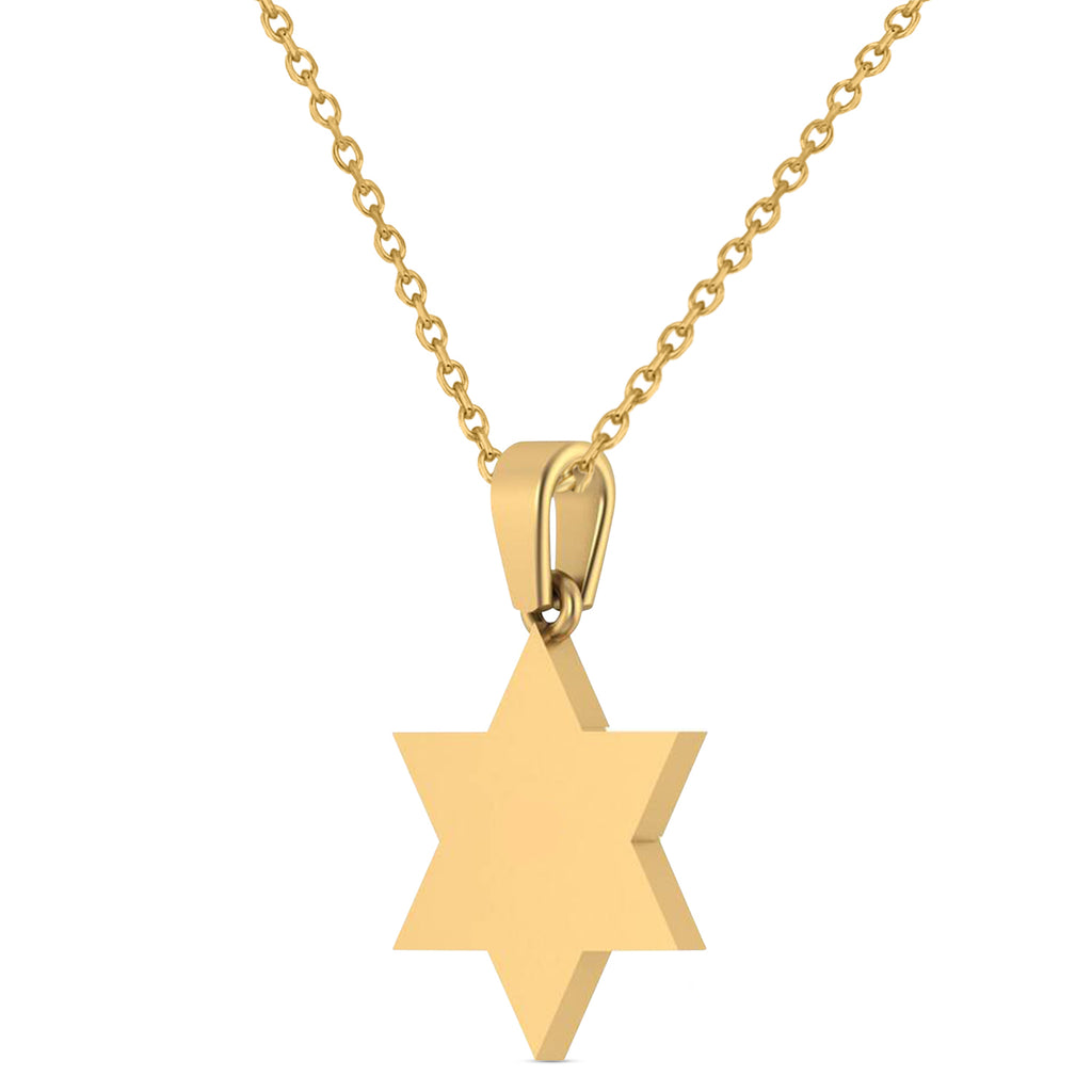 Jewish Star of David Pendant Necklace 14K Yellow Gold