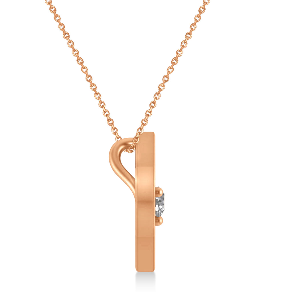 Floating Diamond Jewish Star of David Pendant Necklace 14K Rose Gold (.15ct)