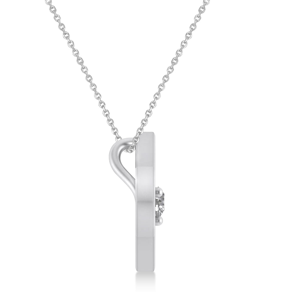 Floating Diamond Jewish Star of David Pendant Necklace 14K White Gold (.15ct)