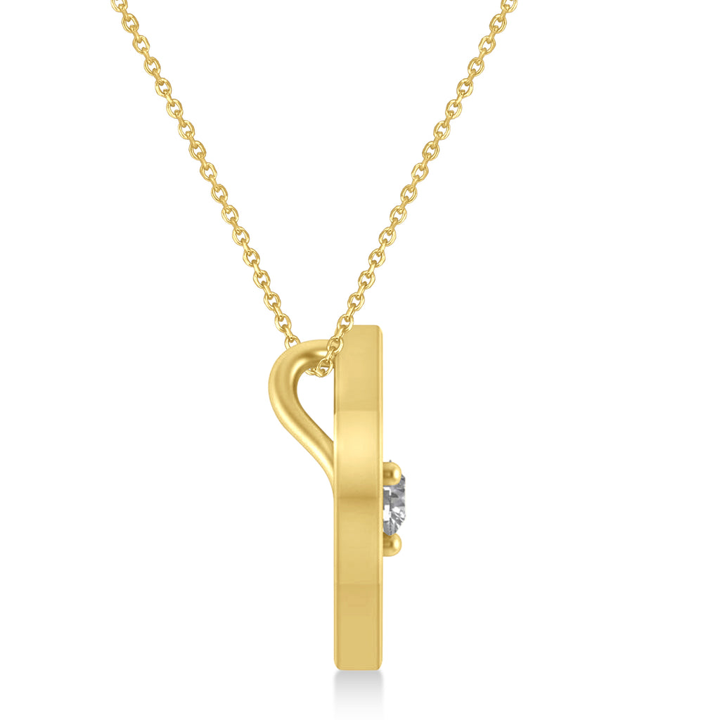 Floating Diamond Jewish Star of David Pendant Necklace 14K Yellow Gold (.15ct)