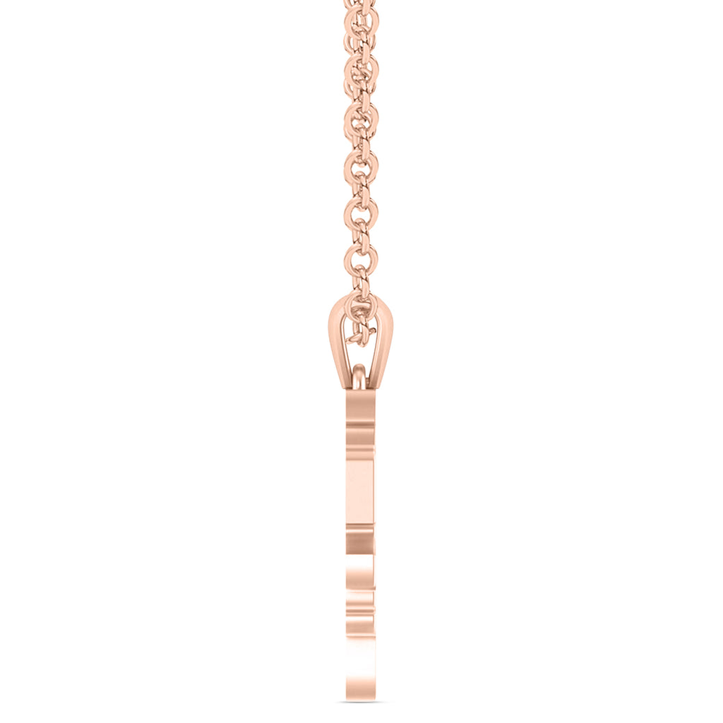 Jewish Am Yisrael Chai Pendant Necklace 14K Rose Gold