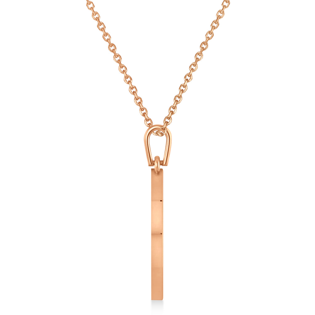 Jewish Star of David with Sheema Israel Prayer Pendant Necklace 14K Rose Gold