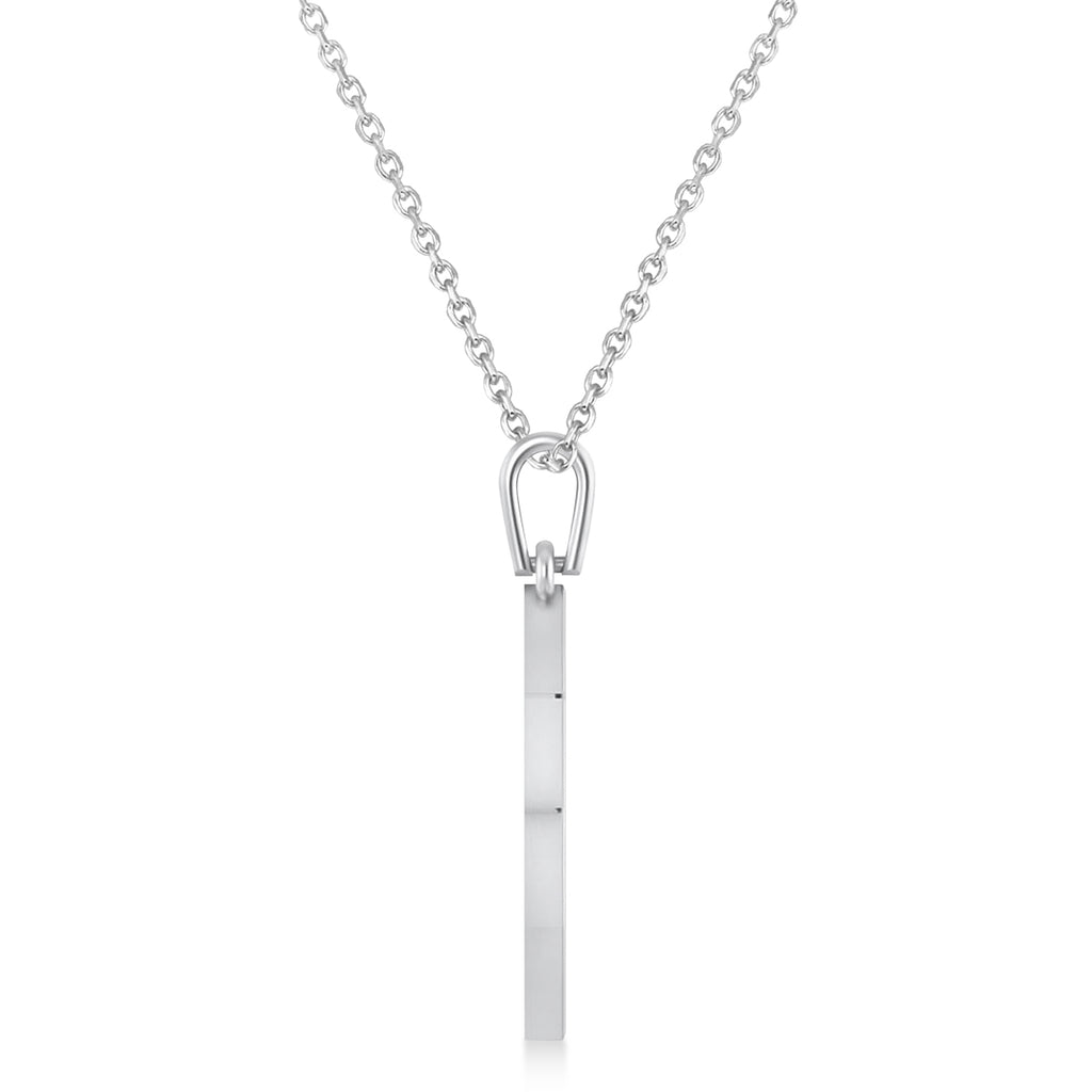 Jewish Star of David with Sheema Israel Prayer Pendant Necklace 14K White Gold