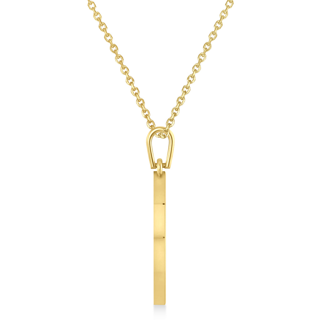 Jewish Star of David with Sheema Israel Prayer Pendant Necklace 14K Yellow Gold
