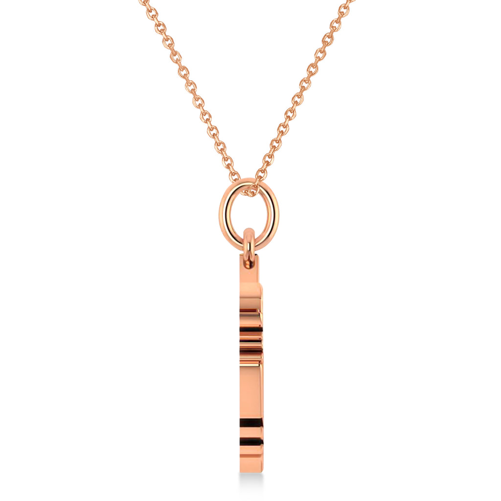 Jewish Star Of David Am Yisrael Chai Pendant Necklace 14K Rose Gold