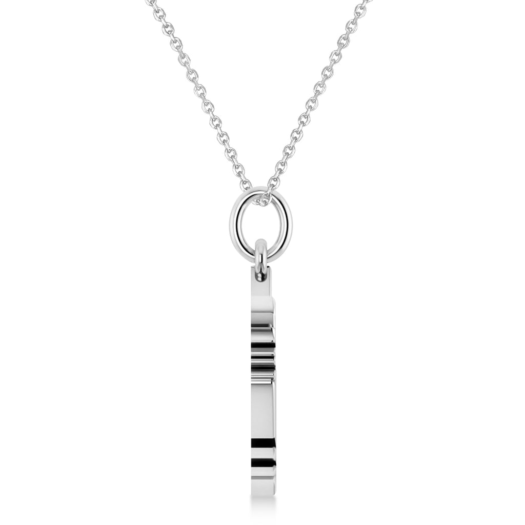 Jewish Star Of David Am Yisrael Chai Pendant Necklace 14K White Gold