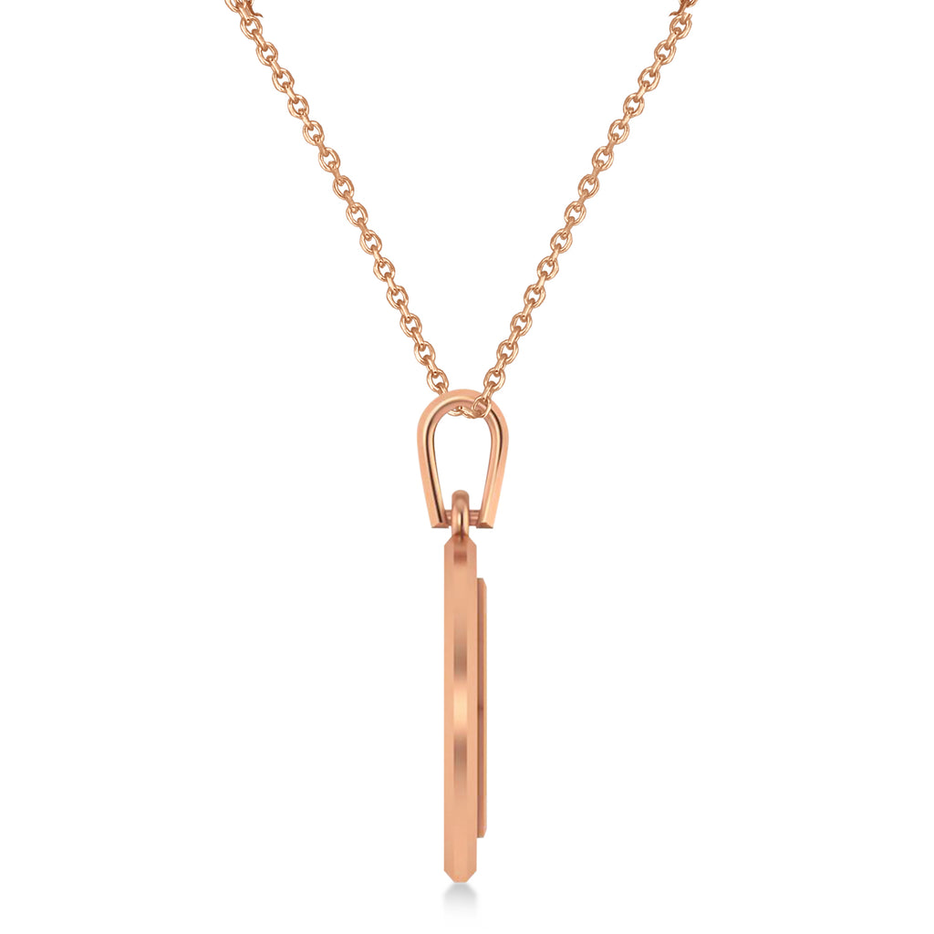 Jewish Star Of David Pendant Necklace 14K Rose Gold