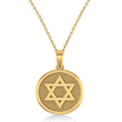 Jewish Star Of David Pendant Necklace 14K Yellow Gold