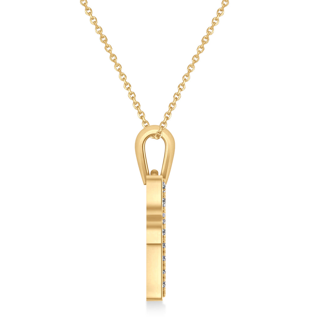 Lab Grown Diamond Jewish Chai Pendant Necklace 14K Yellow Gold (0.57ct)