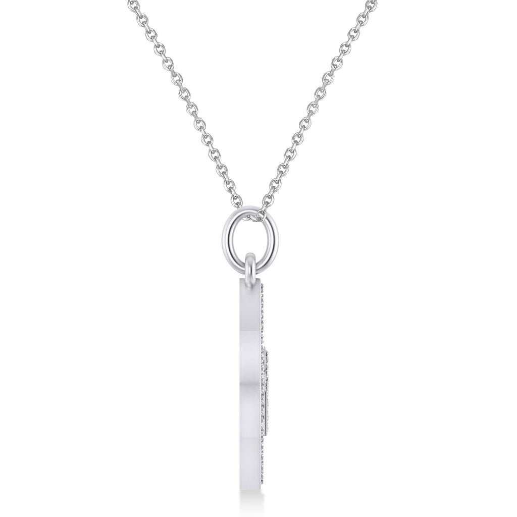 Diamond Jewish Star Of David & Chai Pendant Necklace 14K White Gold (0.37ct)