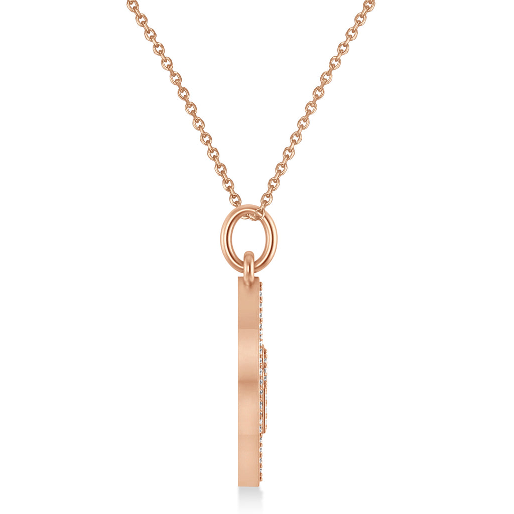 Lab Diamond Jewish Star Of David & Chai Pendant Necklace 14K Rose Gold (0.37ct)