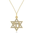 Lab Diamond Jewish Star Of David & Chai Pendant Necklace 14K Yellow Gold (0.37ct)