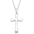 Rounded Cross Pendant for Men or Women in 14k White Gold