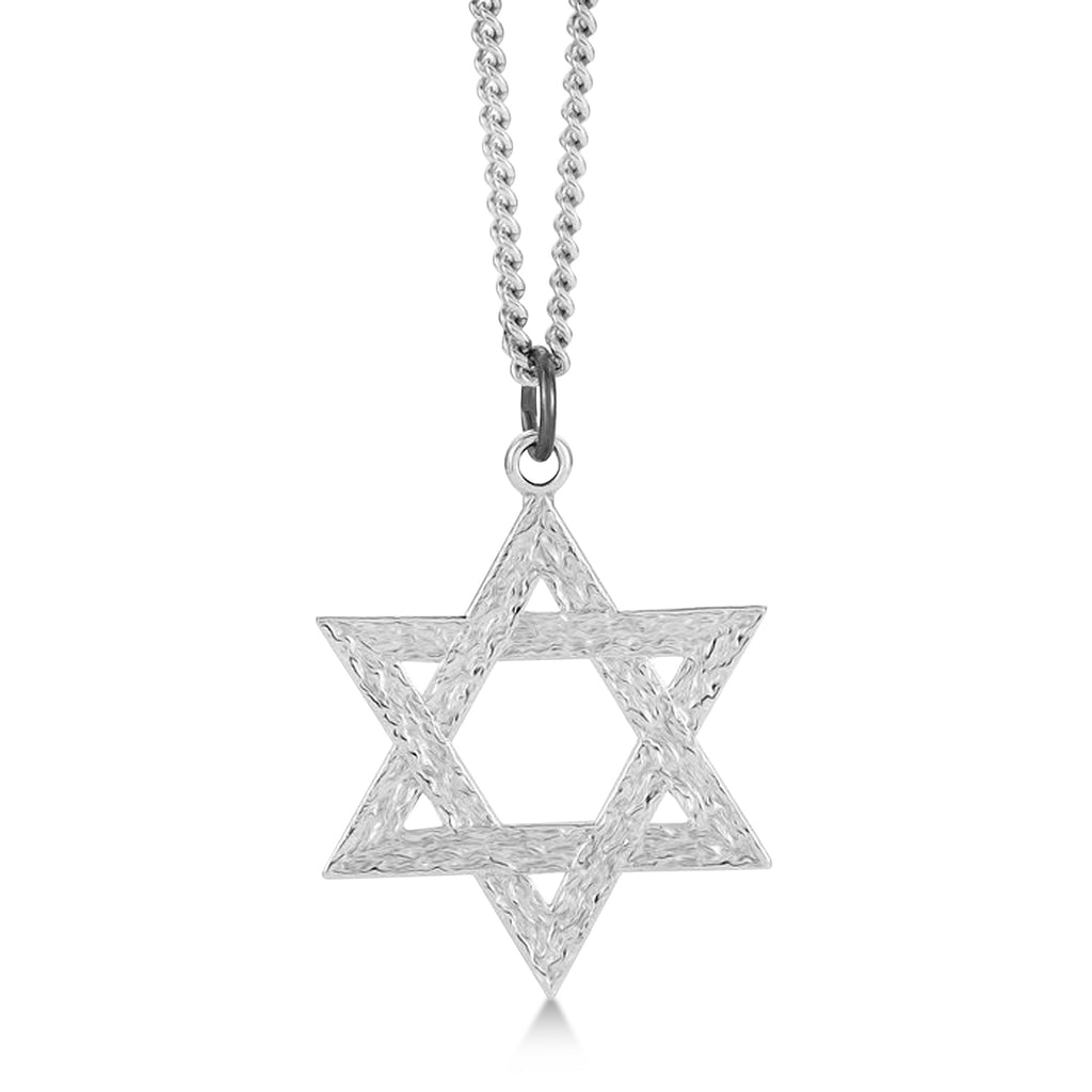 Jewish Star of David Pendant Necklace Sterling Silver Small