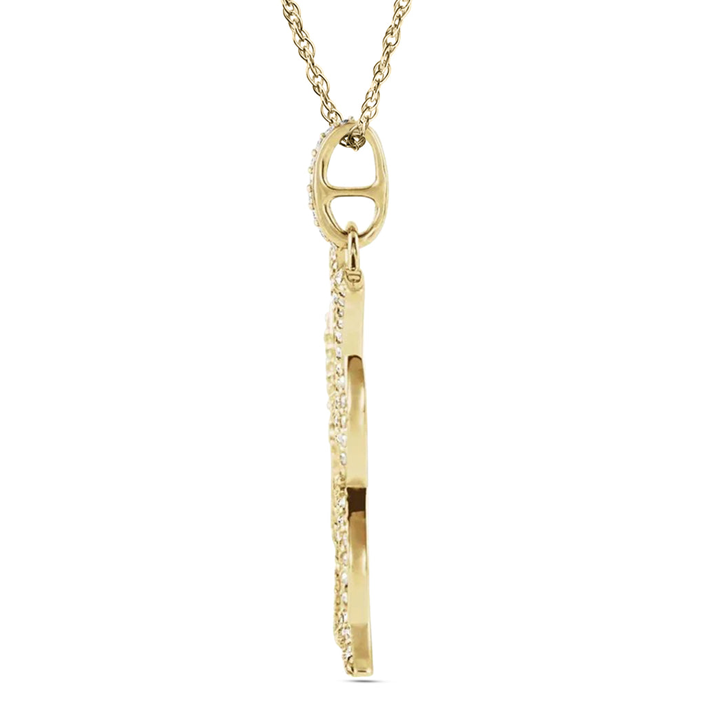 Natural Diamond Maltese Cross Pendant 14K Yellow Gold (0.62ct)