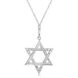 Natural Diamond Jewish Star of David Pendant Necklace Sterling Silver (0.1ct)