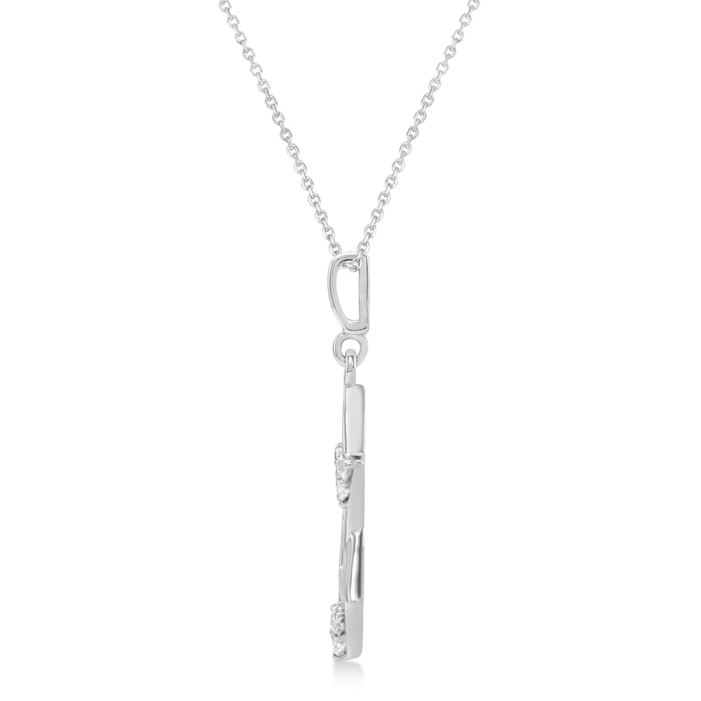 Natural Diamond Jewish Star of David Pendant Necklace Sterling Silver (0.1ct)