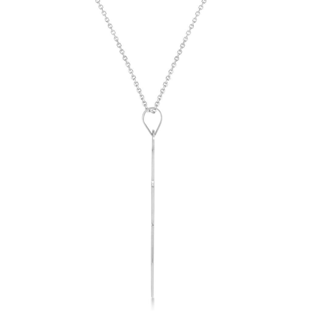 Jewish Star of David Large Pendant Necklace 14K White Gold