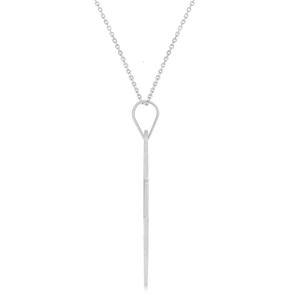 Jewish Star of David Small Pendant Necklace 14K White Gold