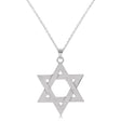 Jewish Star of David Large Pendant Necklace Sterling Silver