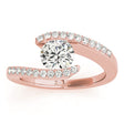 Lab Diamond Accented Tension Set Engagement Ring 14k Rose Gold (0.17ct)