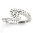 Lab Diamond Accented Tension Set Engagement Ring 14k White Gold (0.17ct)
