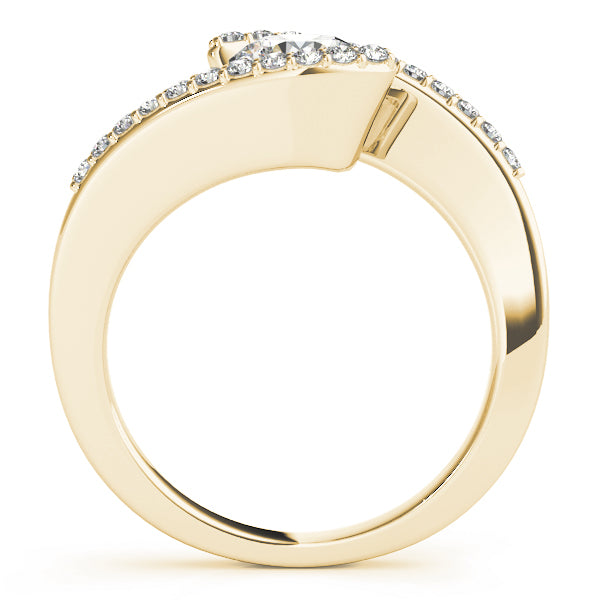 Lab Diamond Accented Tension Set Engagement Ring 14k Yellow Gold (0.17ct)