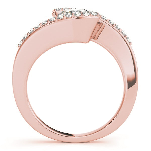Lab Grown Diamond Accented Tension Set Engagement Ring 18k Rose Gold (0.17ct)