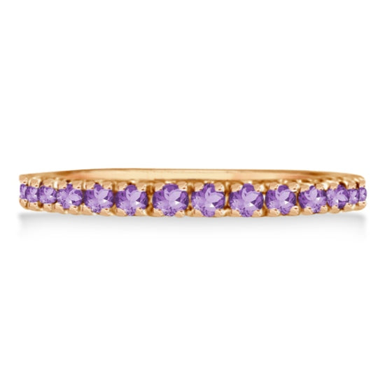Amethyst Stackable Band Ring Guard in 14k Rose Gold (0.38ct)