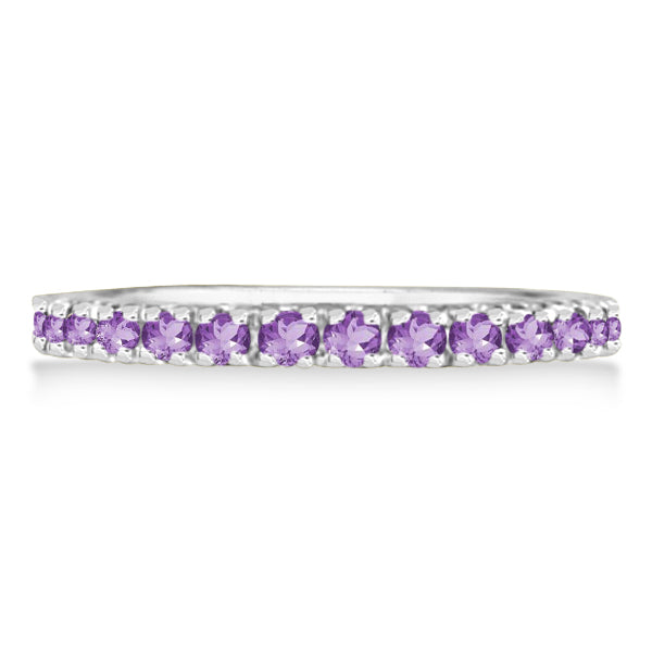 Amethyst Stackable Band Ring Guard in 14k White Gold (0.38ct)
