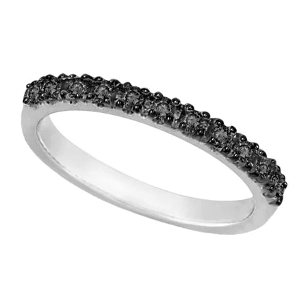 Lab Black Lab Diamond Stackable Ring Guard in 14K White Gold (0.25ct)