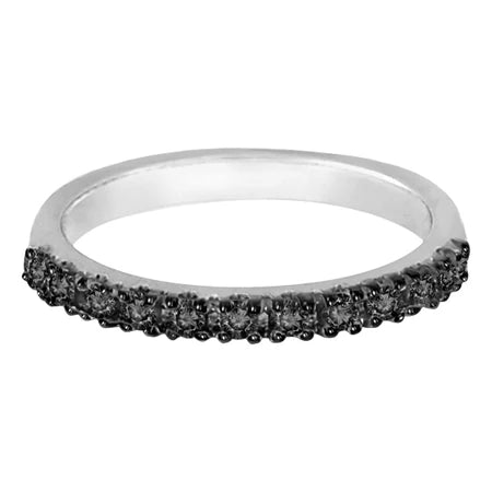Lab Black Lab Diamond Stackable Ring Guard in 14K White Gold (0.25ct)