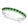 Emerald Semi-Eternity Band Stackable Ring in 14K White Gold (0.38ct)