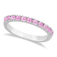 Lab Diamond and Lab Pink Sapphire Ring Guard Stackable 14k White Gold (0.32ct)