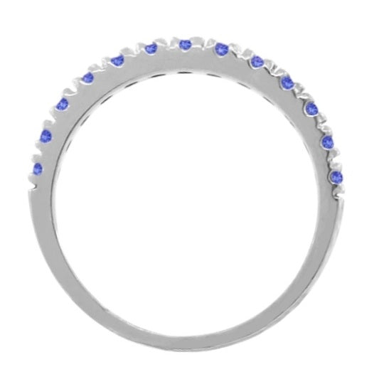 Tanzanite Stackable Band Anniversary Ring Guard 14k White Gold (0.38ct)