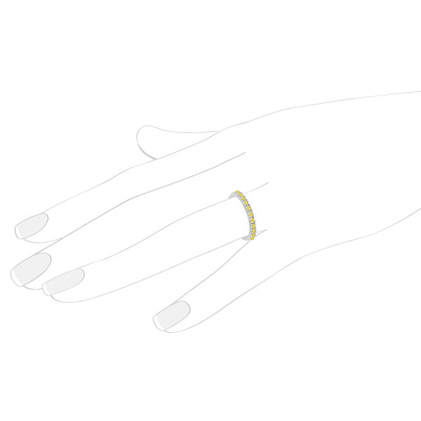 Yellow Canary Diamond Stackable Ring Band 14k White Gold (0.25 ct)