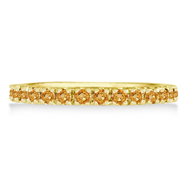 Citrine Stackable Band Anniversary Ring Guard 14k Yellow Gold (0.38ct)