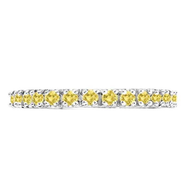 Yellow Canary Lab  Diamond Stackable Ring Anniversary Band Palladium 0.25ct