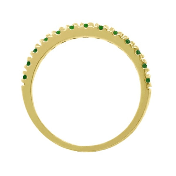 Emerald Semi-Eternity Band Stackable Ring 14K Yellow Gold (0.38 ct)