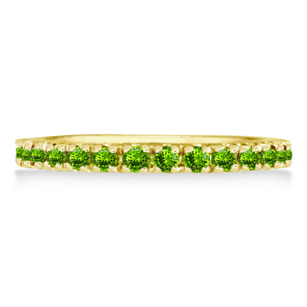 Peridot Stackable Band Anniversary Ring Guard 14k Yellow Gold (0.38ct)