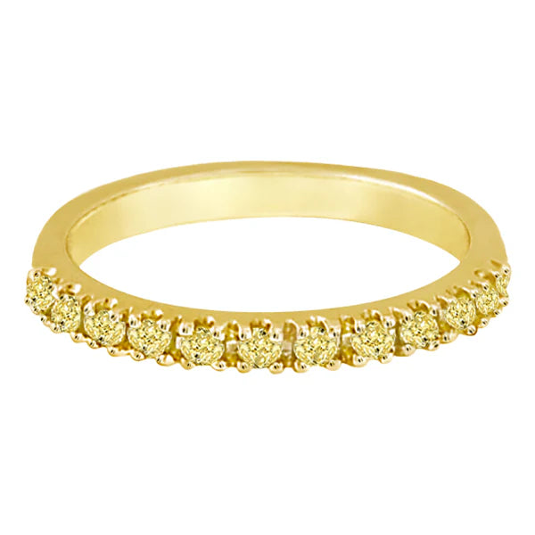 Yellow Canary Lab  Diamond Stackable Ring Band 14k Yellow Gold (0.25 ct)