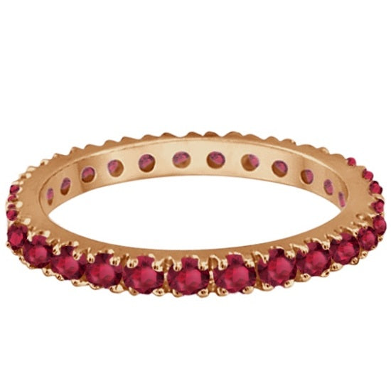 Ruby Eternity Band Stackable Ring 14K Rose Gold (0.50ct)