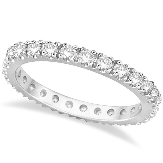 Lab Diamond Eternity Wedding Ring Band 14K White Gold (0.51ctw)