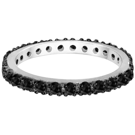 Black Diamond Eternity Band 14K White Gold (0.51 ctw)