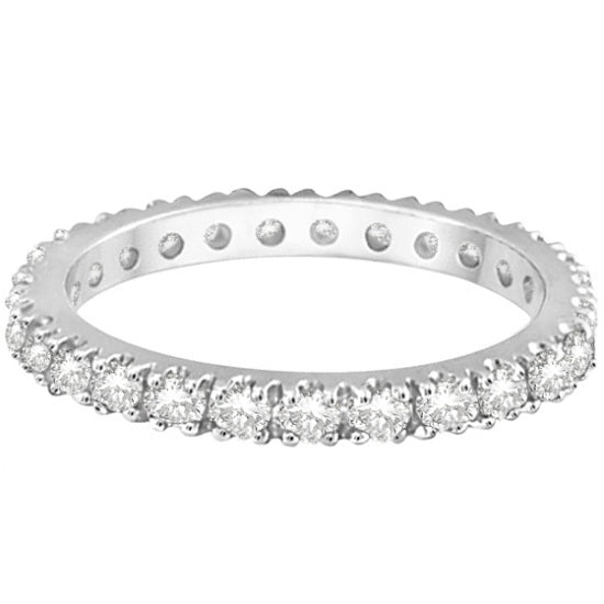 Diamond Eternity Wedding Ring Band 14K White Gold (0.51ctw)