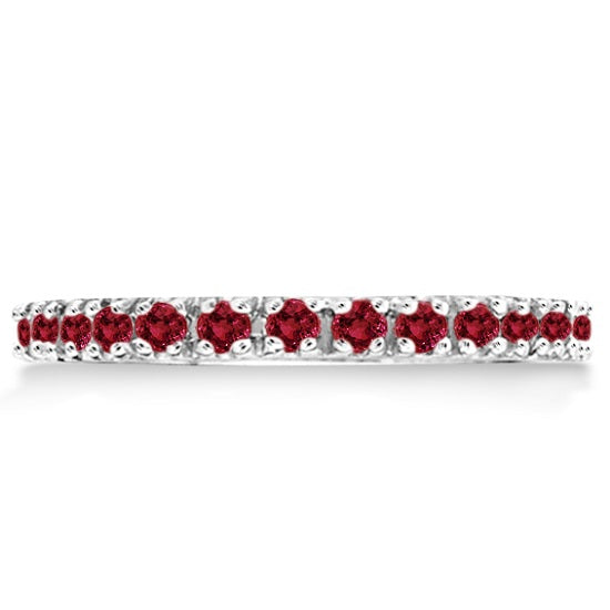 Ruby Eternity Band Stackable Ring 14K White Gold (0.50ct) — straight-on alternate profile