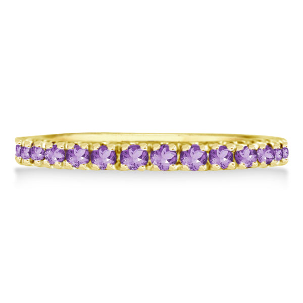 Amethyst Eternity Stackable Ring Band 14K Yellow Gold (0.75ct)