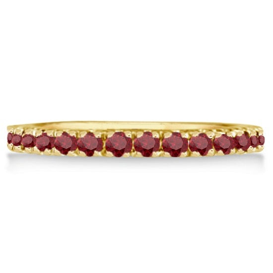 Garnet Eternity Band Stackable Ring 14K Yellow Gold (0.50ct)