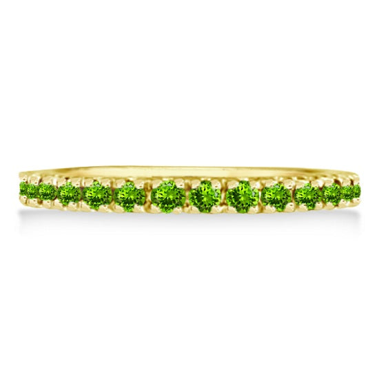 Peridot Eternity Stackable Ring Band 14K Yellow Gold (0.75ct)