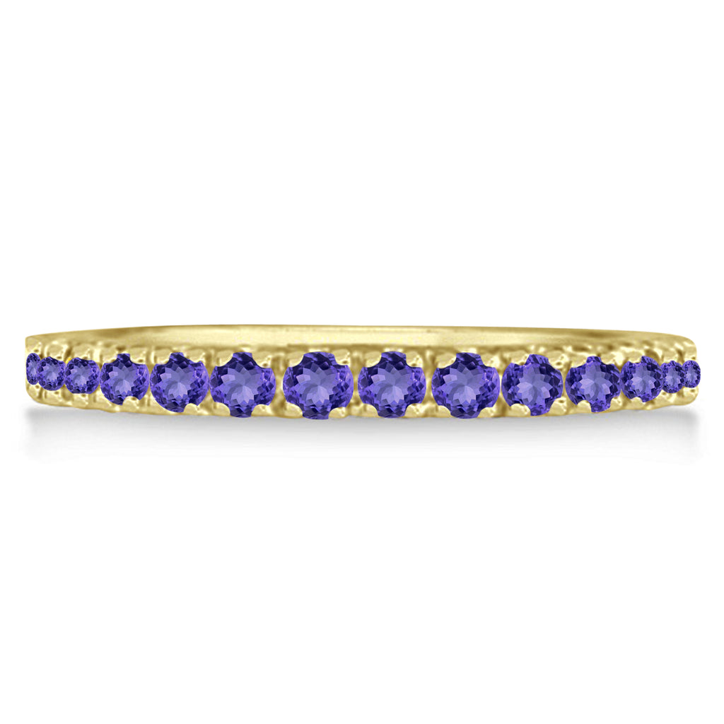 Tanzanite Eternity Stackable Ring Band 14K Yellow Gold (0.75ct)